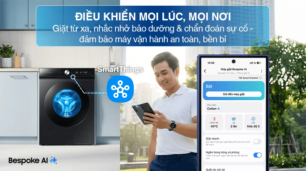 Máy Giặt Samsung Bespoke AI Inverter 14 kg WW14BB944DGBSV