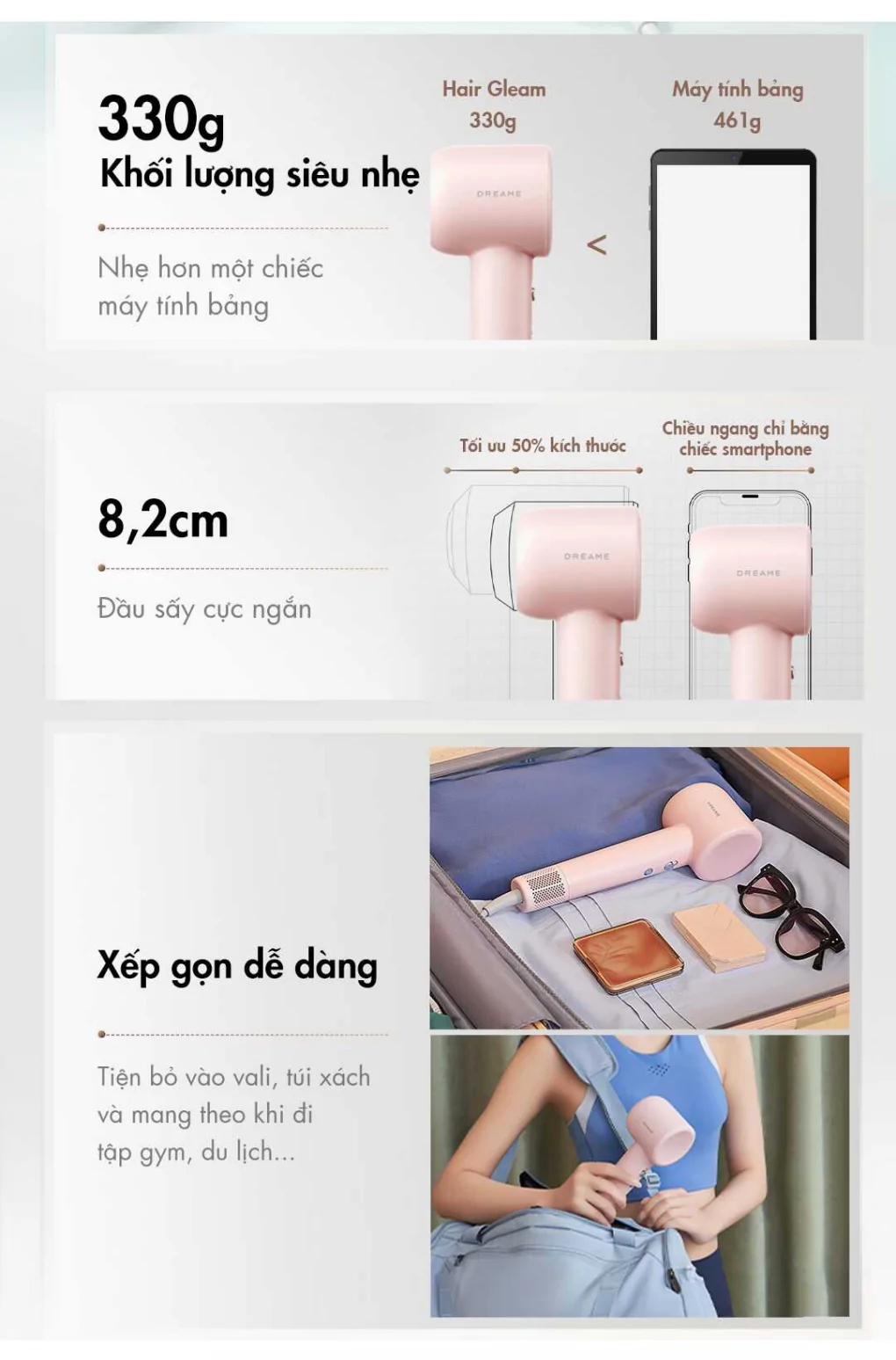 Máy Sấy Tóc Dreame AHD12A Màu Hồng 5