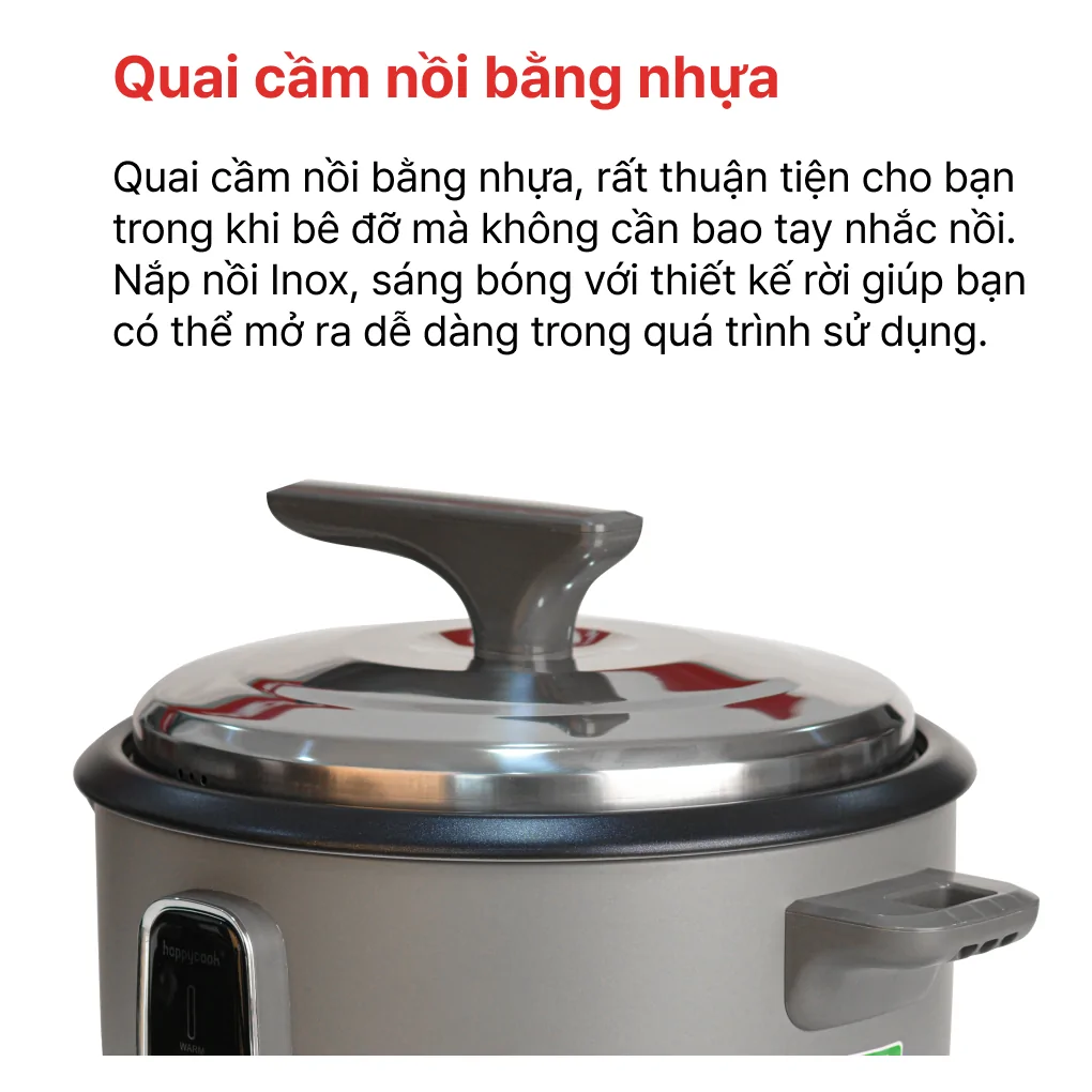 Nồi Cơm Điện Nắp Rời Happy Cook HCD-360G 3.6 Lít 5