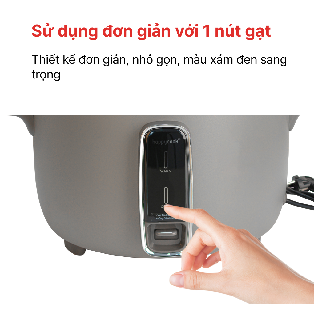 Nồi Cơm Điện Nắp Rời Happy Cook HCD-360G 3.6 Lít 6