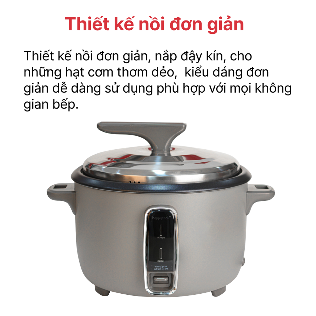 Nồi Cơm Điện Nắp Rời Happy Cook HCD-360G 3.6 Lít 7