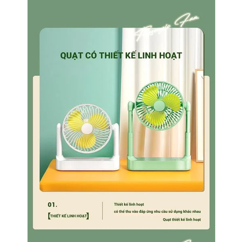 Quạt Để Bàn Sạc Tích Điện Perfect PF-QB2160 1