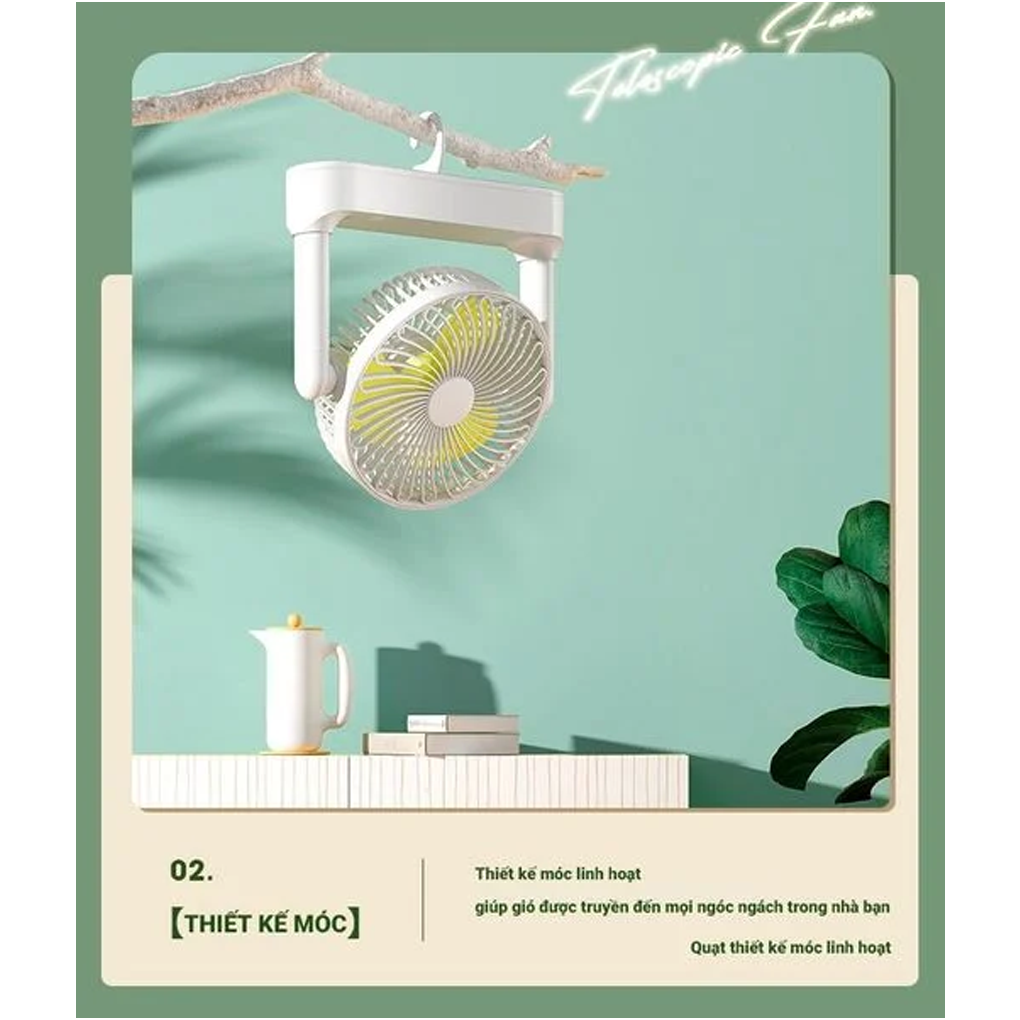 Quạt Để Bàn Sạc Tích Điện Perfect PF-QB2160 2