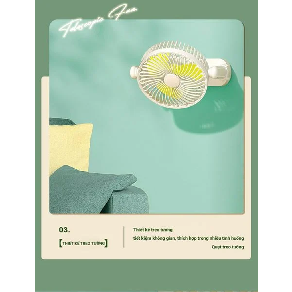 Quạt Để Bàn Sạc Tích Điện Perfect PF-QB2160 3