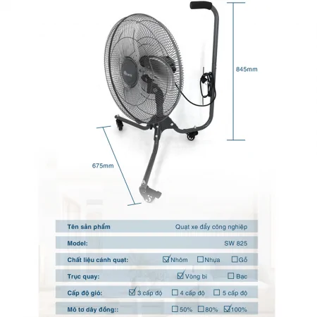 Quạt Sàn Công Nghiệp Sowun SW-825 6