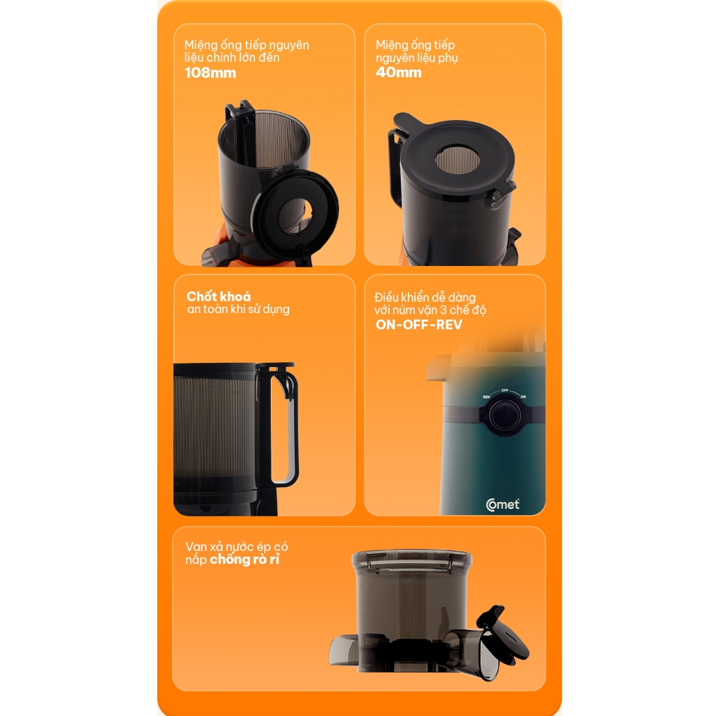 Máy Ép Chậm Comet CM9616 3