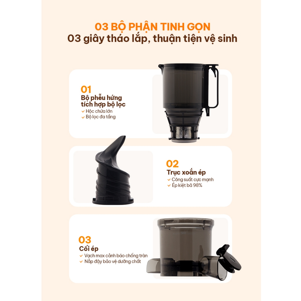 Máy Ép Chậm Comet CM9616 4