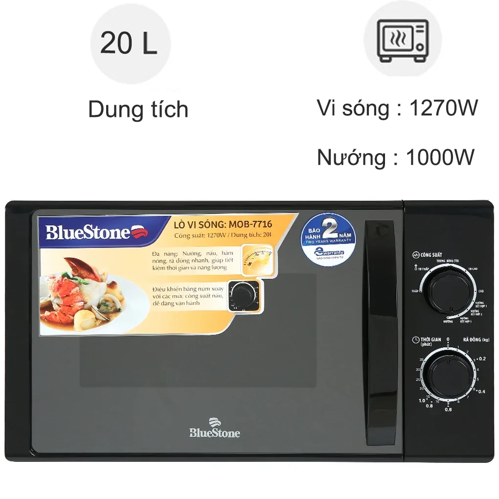 Lò Vi Sóng Có Nướng MOB-7716 20 Lít