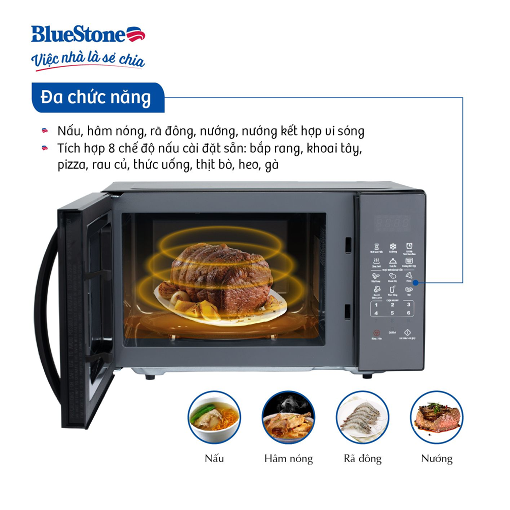 Lò Vi Sóng Có Nướng BlueStone MOB-7833 25 Lít 11