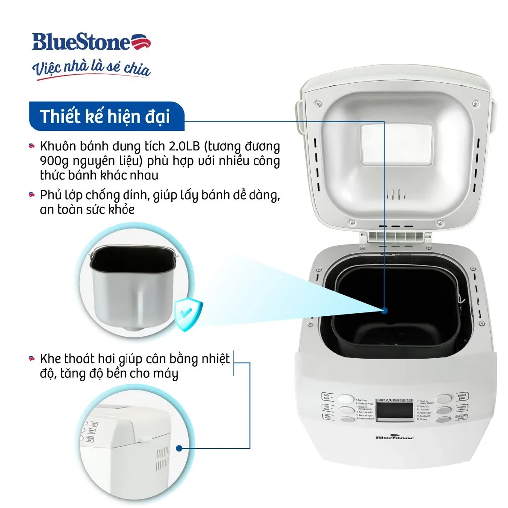 Máy Làm Bánh Mì BlueStone BMB-2421 550W 4