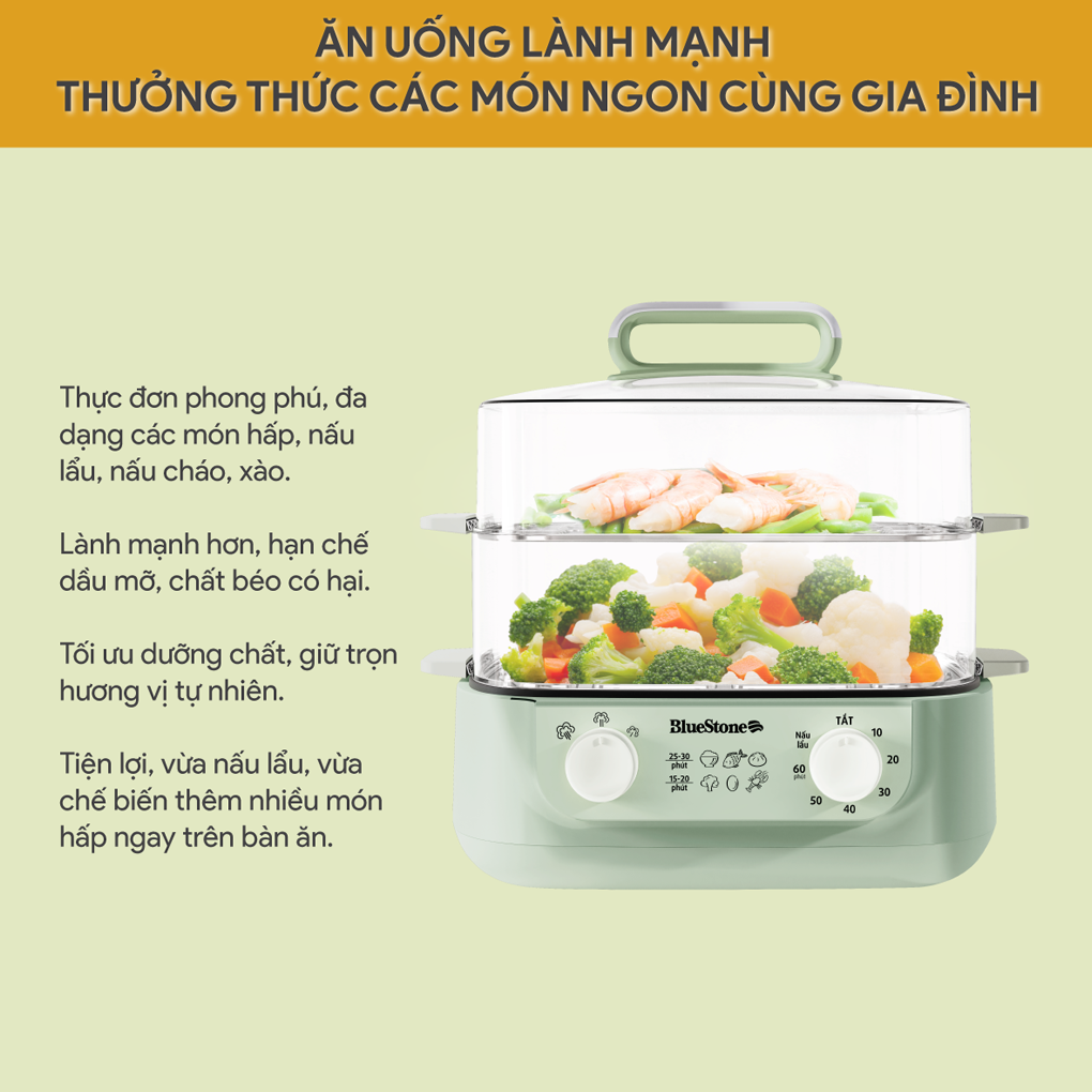 Nồi Lẩu Hấp Thủy Nhiệt Đa Năng BlueStone MPB-7235 15 Lít 2