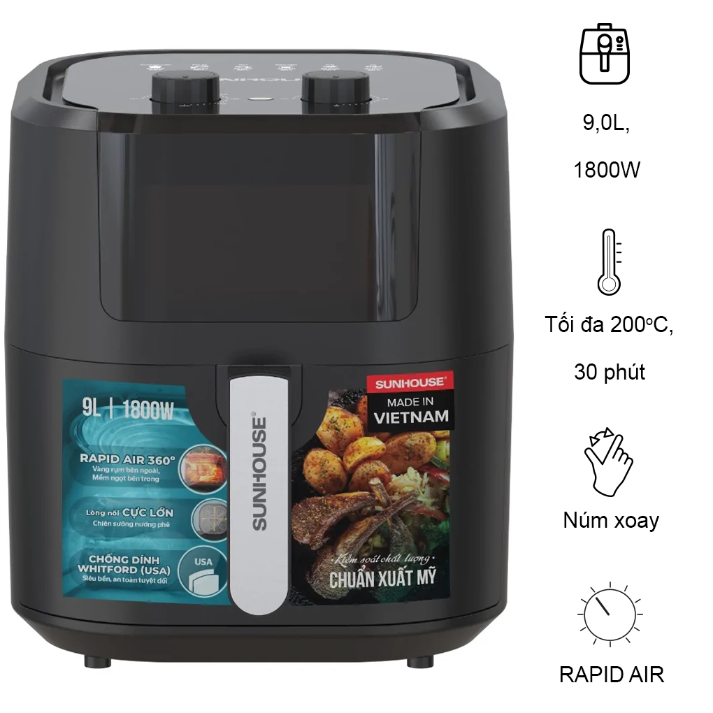 Nồi Chiên Không Dầu SHD4037 9 Lít