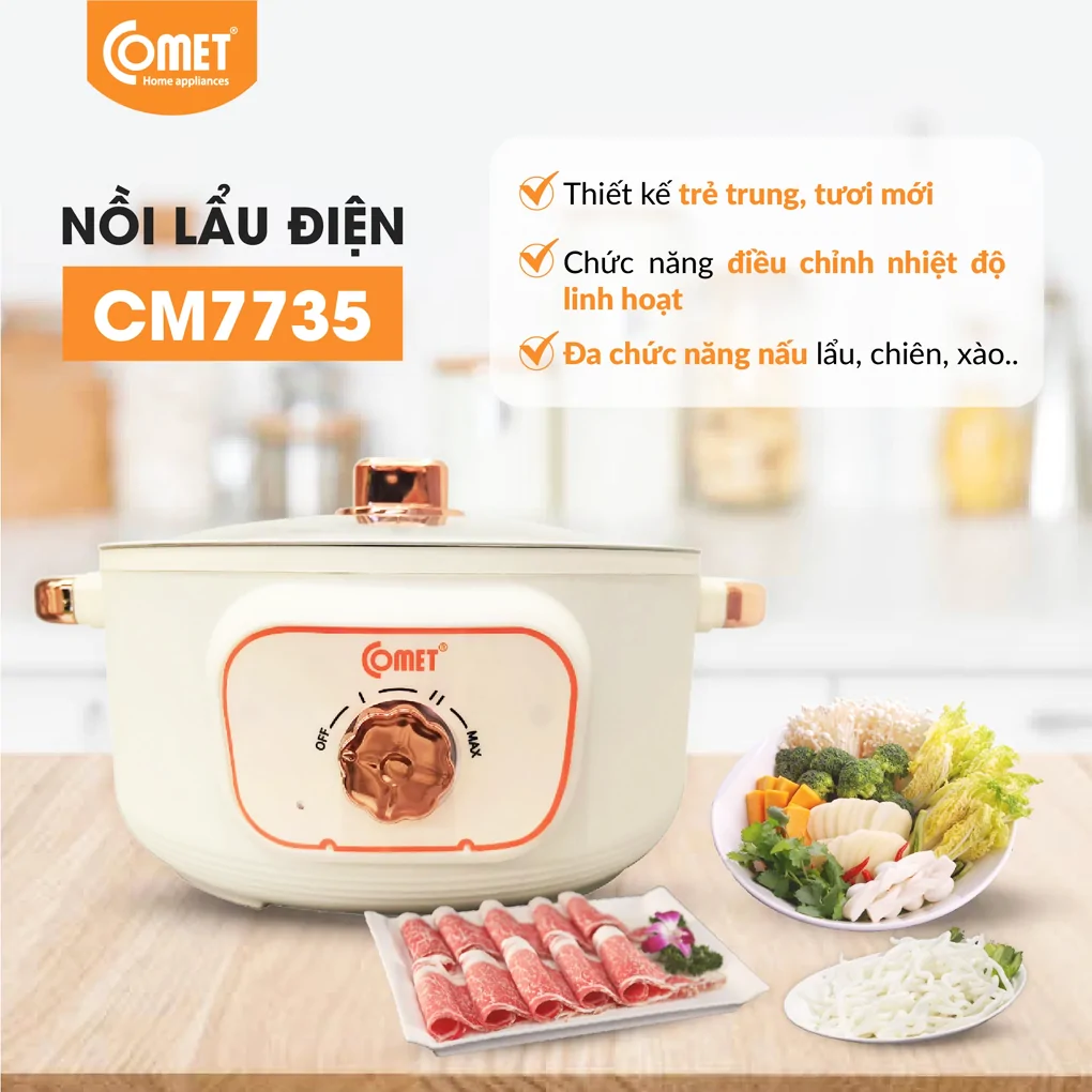 Nồi Lẩu Điện Comet CM7735 3.0 Lít 1