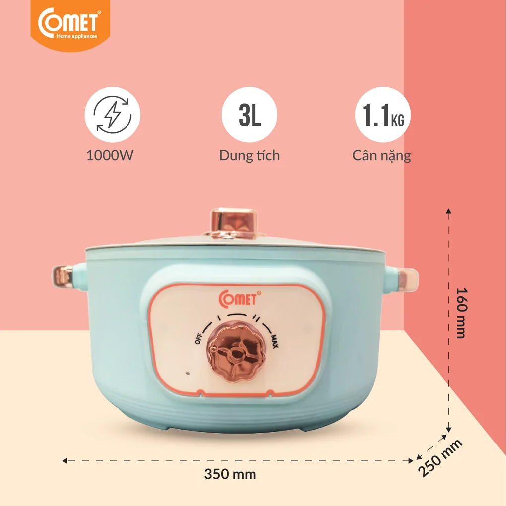 Nồi Lẩu Điện Comet CM7735 3.0 Lít 3