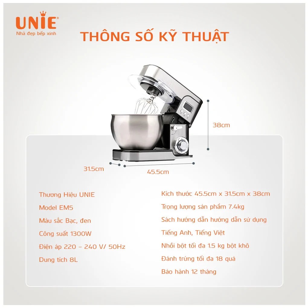 Máy Trộn Bột Unie EM5 5