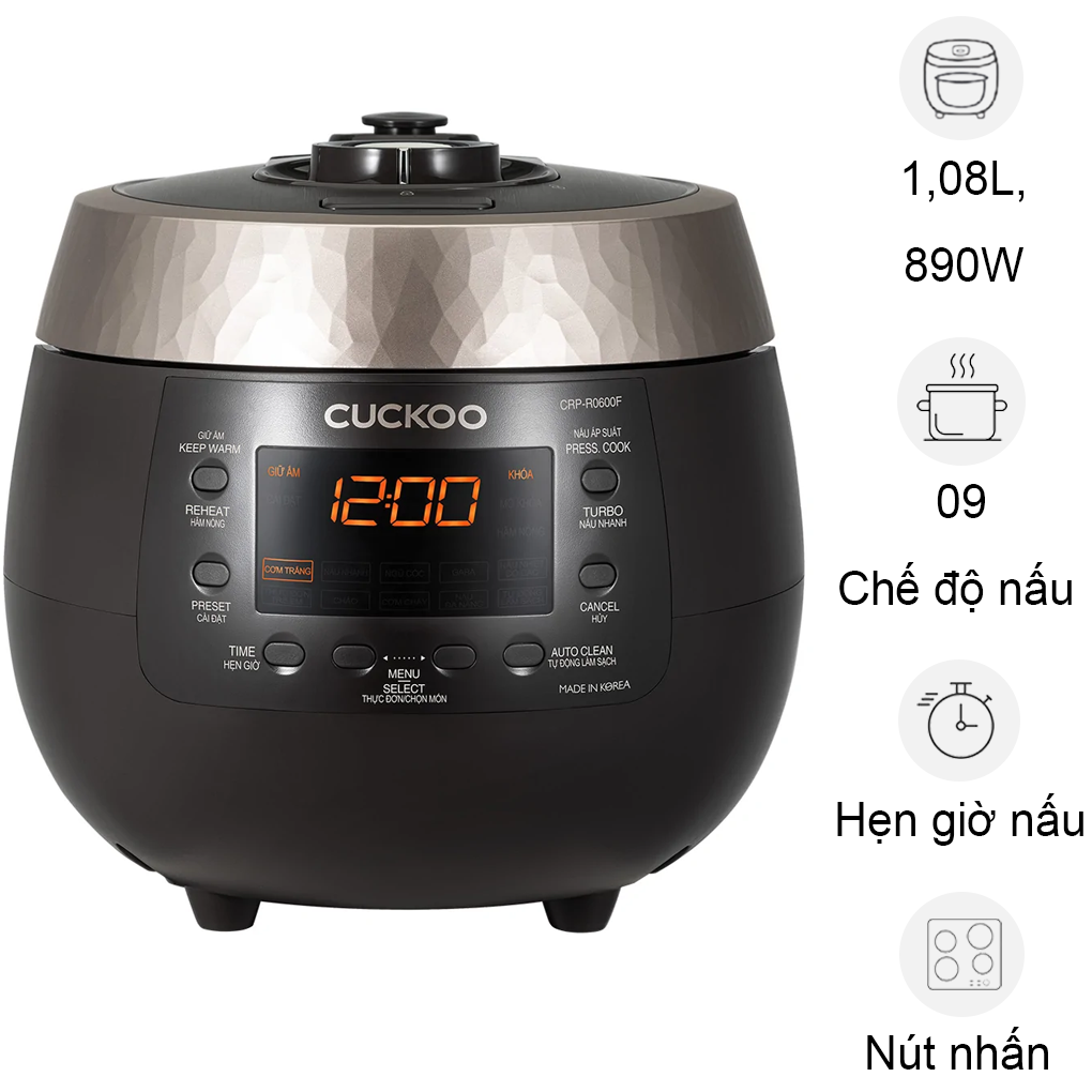 Nồi Cơm Điện Tử Áp Suất CRP-R0600F 1.08 Lít - Hàn Quốc