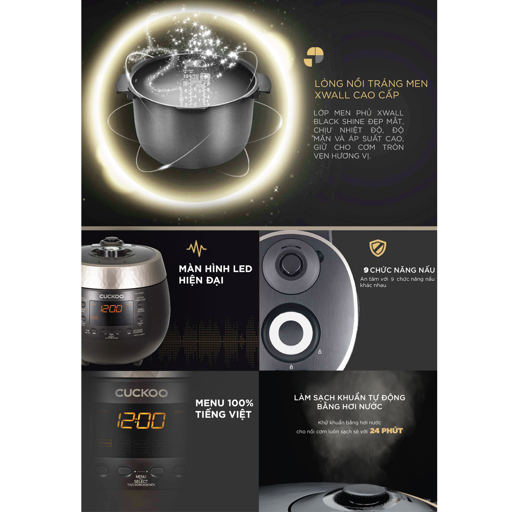 Nồi Cơm Điện Tử Áp Suất Cuckoo CRP-R0600F 1.08 Lít - Hàn Quốc 8