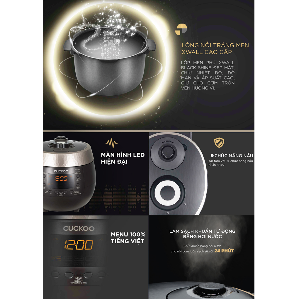 Nồi Cơm Điện Tử Áp Suất Cuckoo CRP-R1000F 1.8 Lít - Hàn Quốc 5