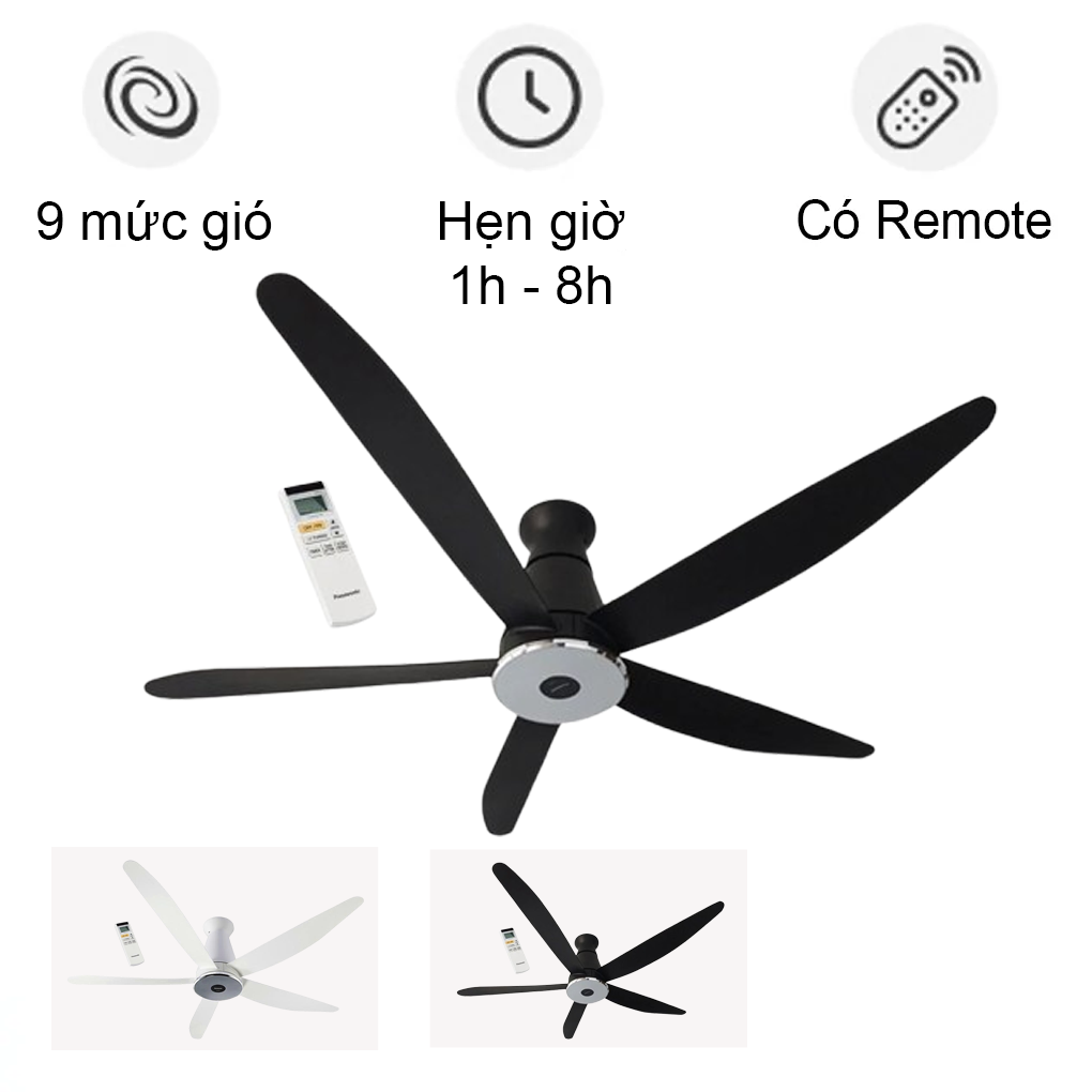 Quạt Trần F-60XDN M&agrave;u Đen