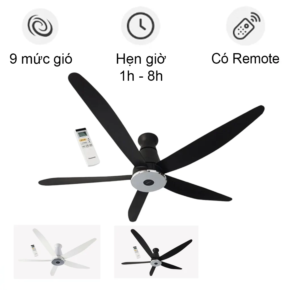 Quạt Trần Panasonic F-60XDN Màu Đen