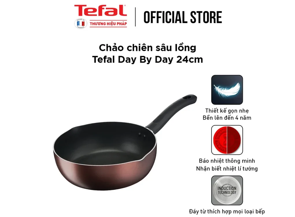 Chảo Chiên Sâu Lồng Tefal Day By Day 24cm G1436405 2