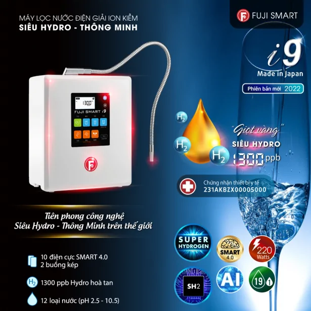 Máy Lọc Nước Điện Giải Ion Kiềm Fuji Smart I9