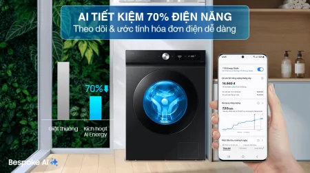 Máy Giặt Sấy Samsung Inverter Giặt 12/7 Kg WD12DB7B85GBSV