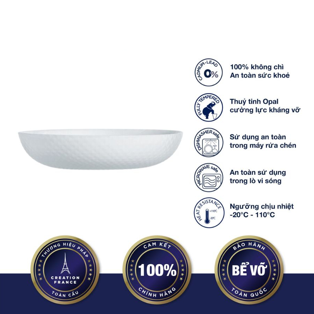 Đĩa Sâu Thủy Tinh Luminarc Diwali Precious 20cm 0