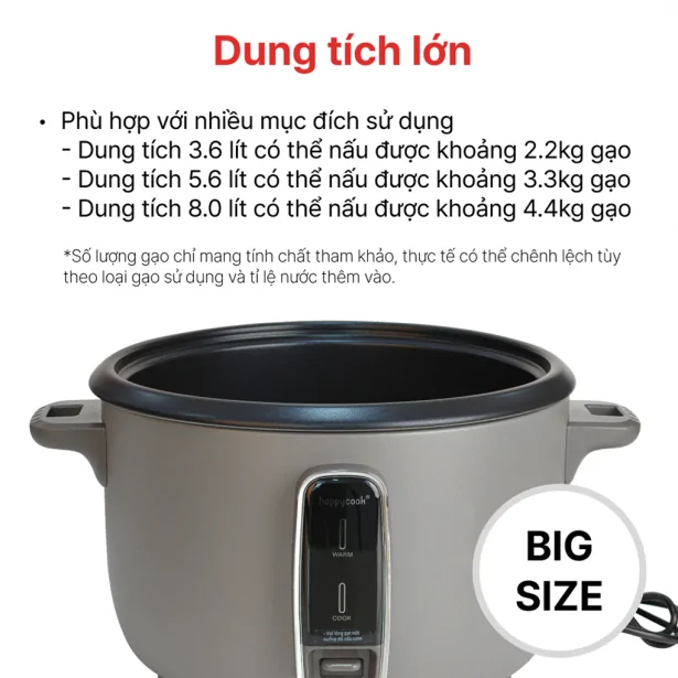 Nồi Cơm Điện HappyCook HCD-560G 5.6 Lít