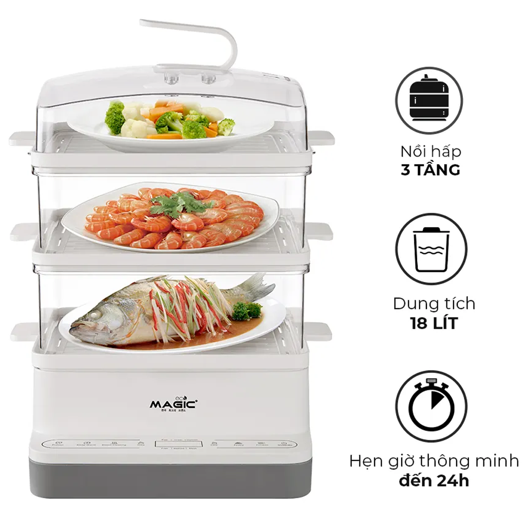 Nồi Hấp 3 Tầng Magic Eco AC-280 18 Lít 2