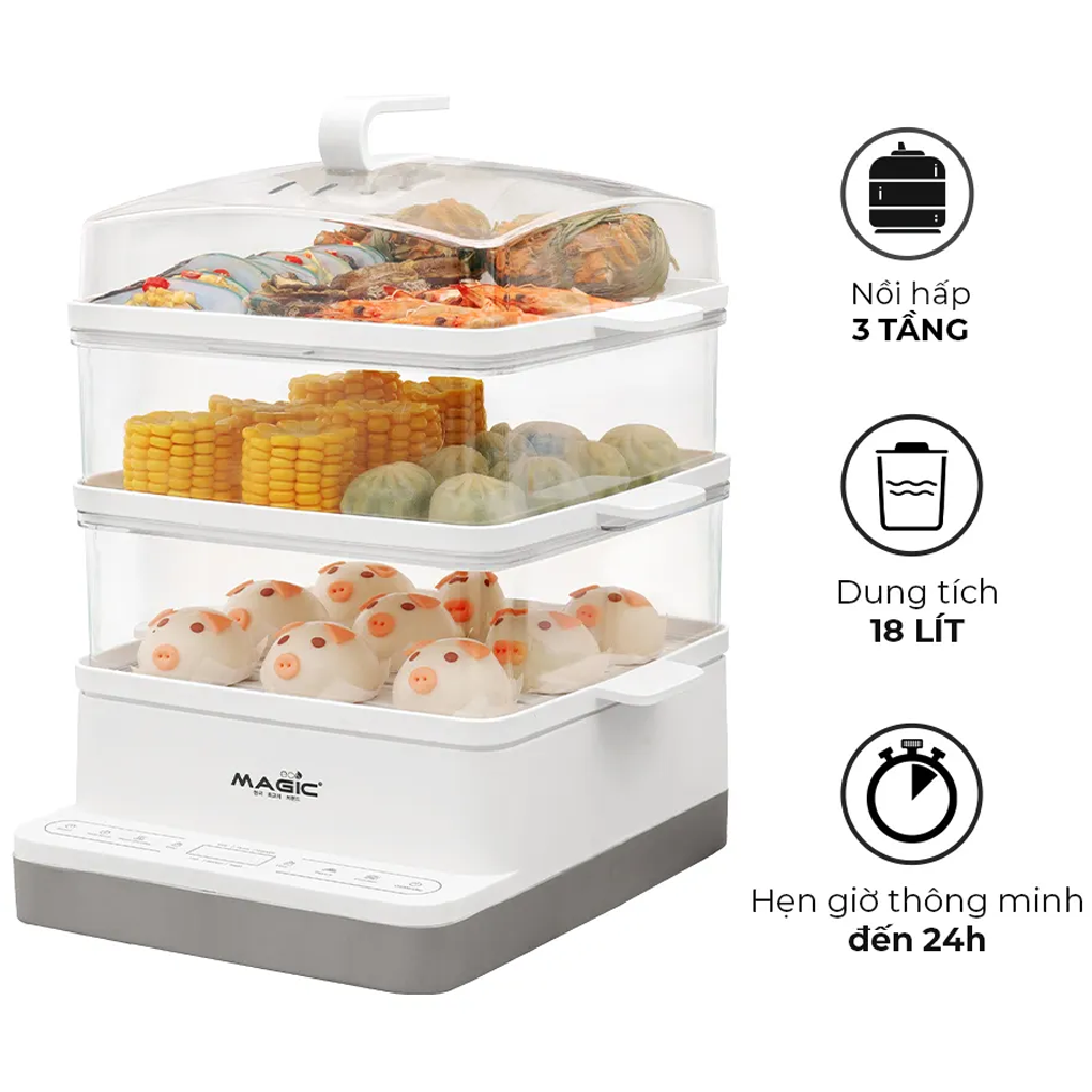 Nồi Hấp 3 Tầng Magic Eco AC-280 18 Lít 3