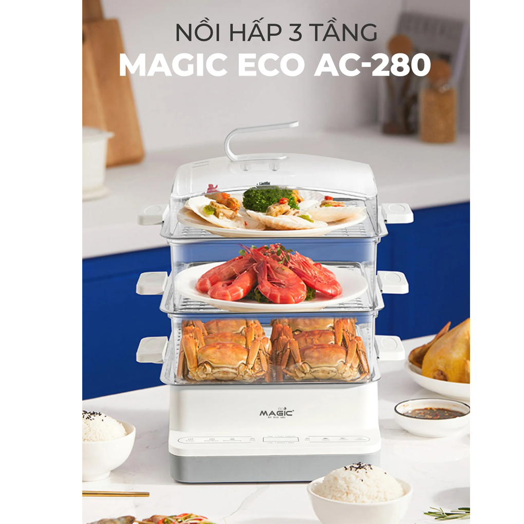 Nồi Hấp 3 Tầng Magic Eco AC-280 18 Lít 4