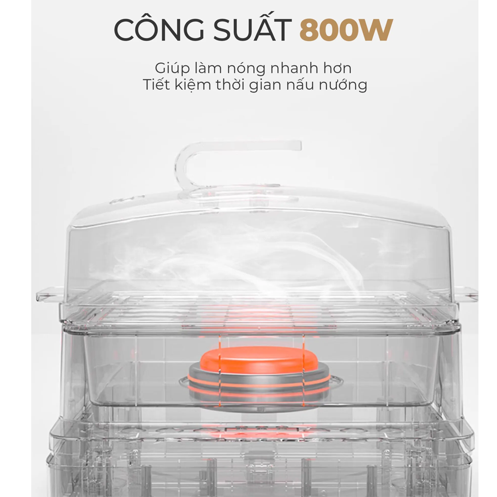 Nồi Hấp 3 Tầng Magic Eco AC-280 18 Lít 6