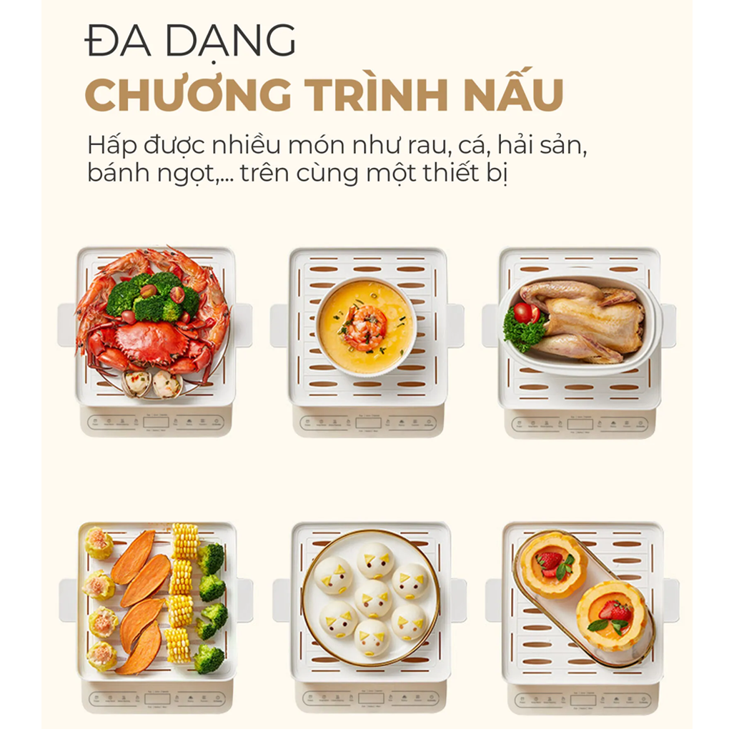 Nồi Hấp 3 Tầng Magic Eco AC-280 18 Lít 7