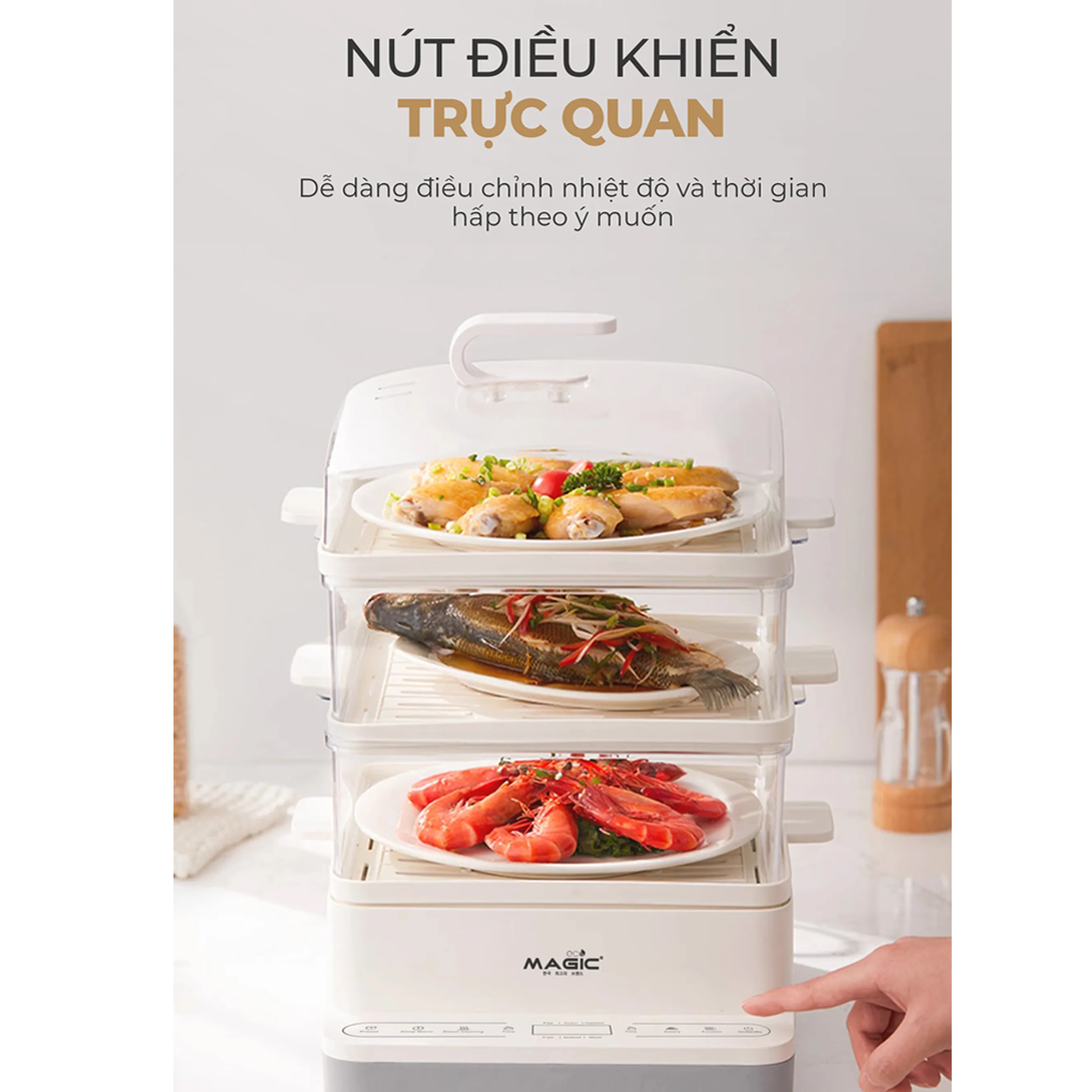 Nồi Hấp 3 Tầng Magic Eco AC-280 18 Lít 8