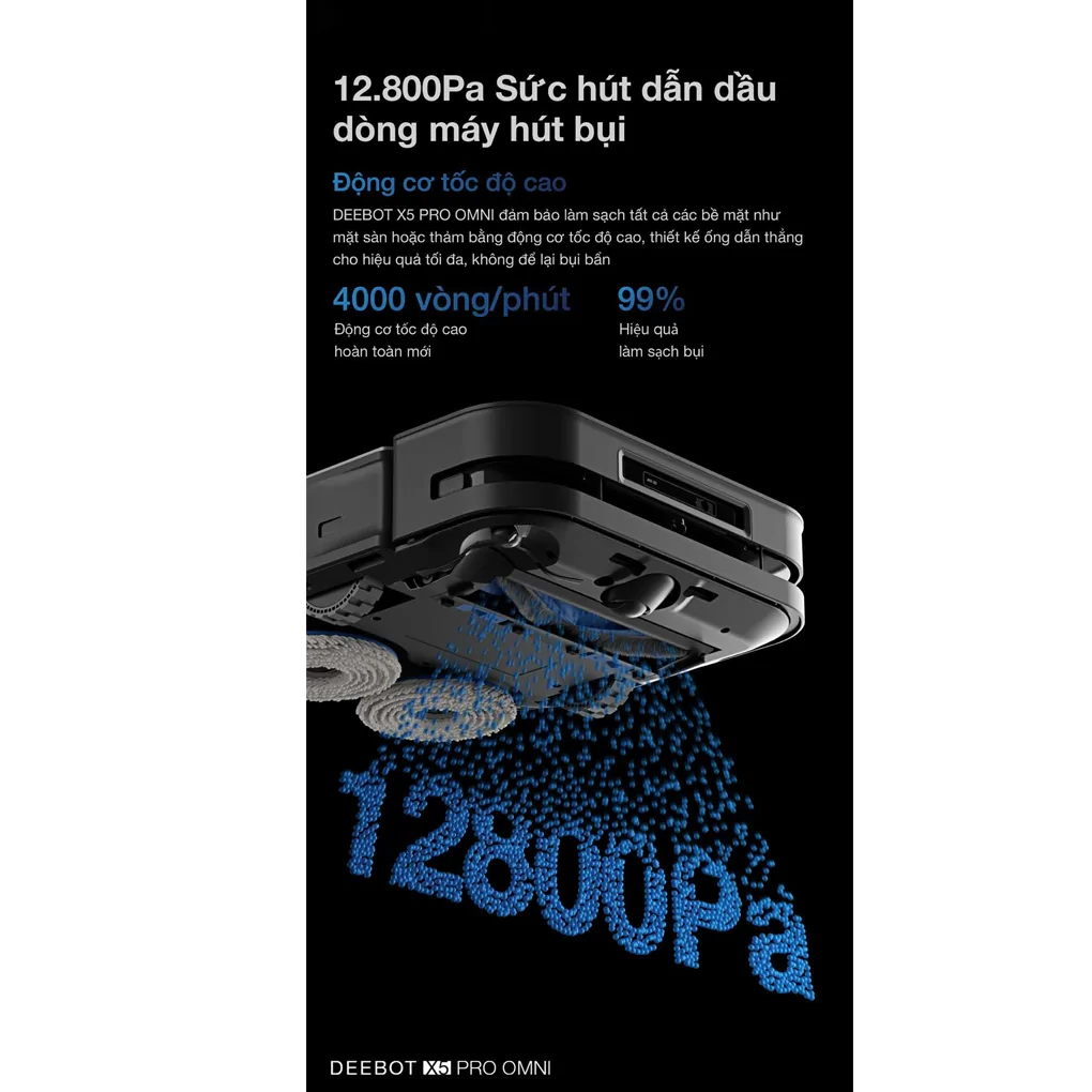 Robot Hút Bụi Lau Nhà Ecovacs X5 PRO OMNI Đen 13