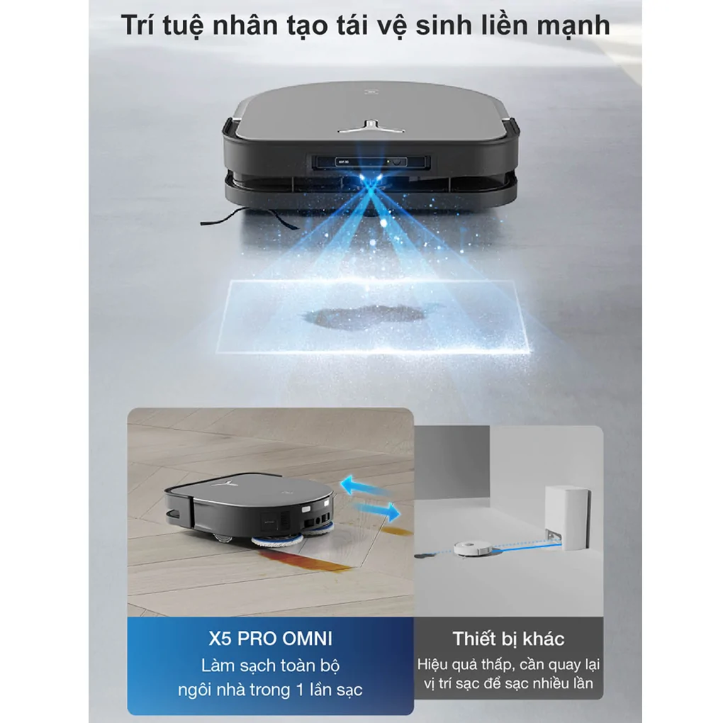Robot Hút Bụi Lau Nhà Ecovacs X5 PRO OMNI Đen 7