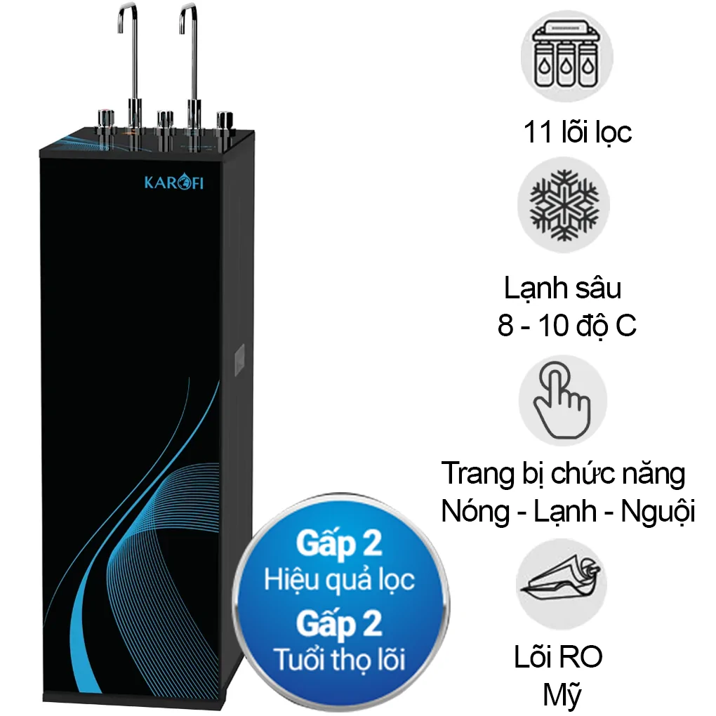 Máy Lọc Nước Nóng Nguội Lạnh Karofi KAD-M29 11 Lõi