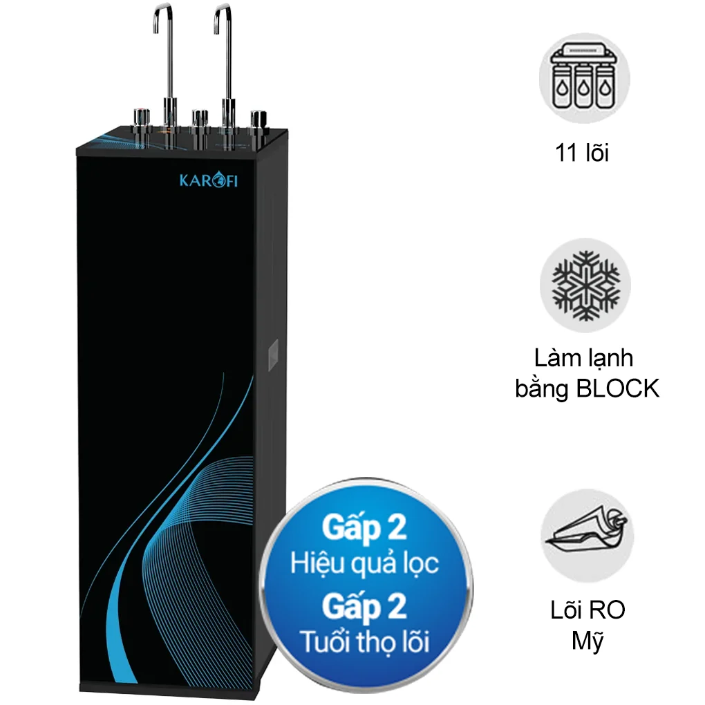 Máy Lọc Nước Nóng Nguội Lạnh Karofi KAD-M29 Màng RO Mỹ 100 GPD - 11 Lõi