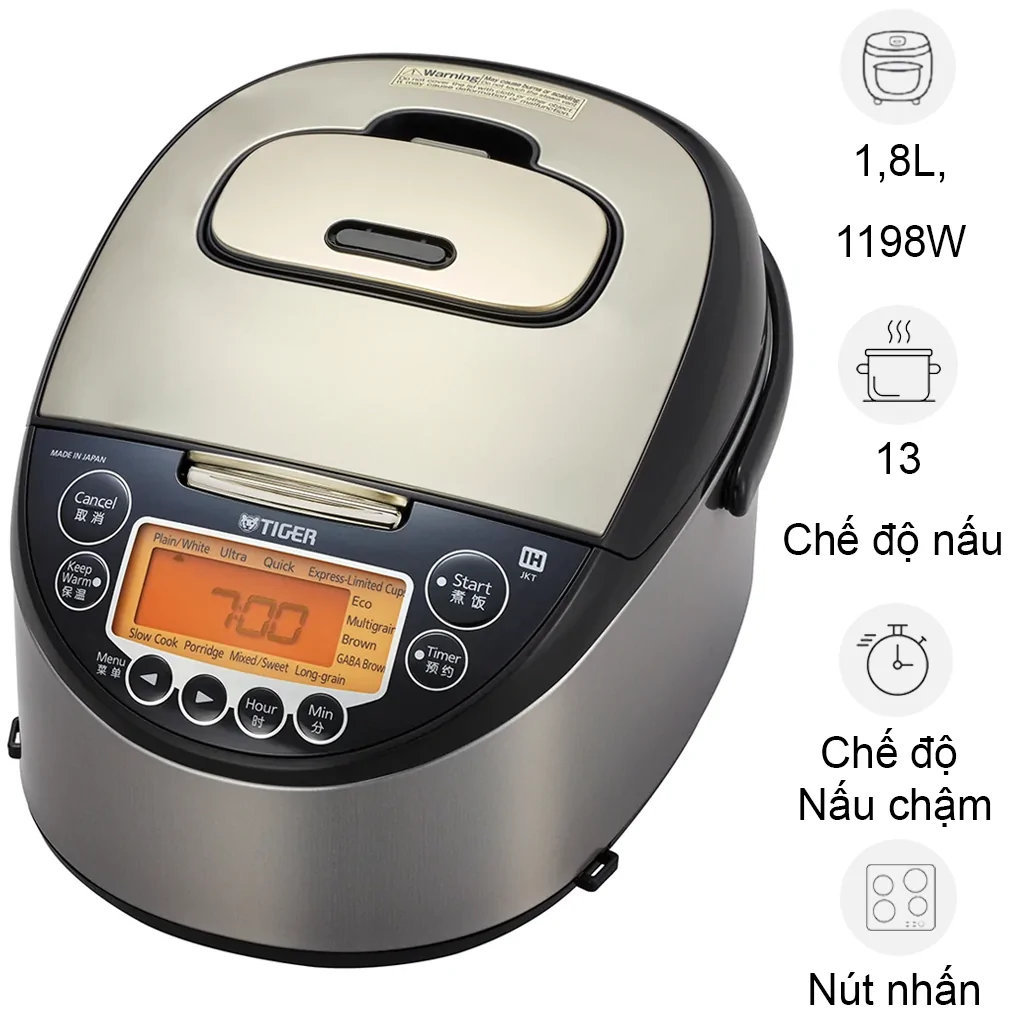 Nồi Cơm Điện Tử Cao Tần JKT-F18W 1.8 Lít - Nhật Bản