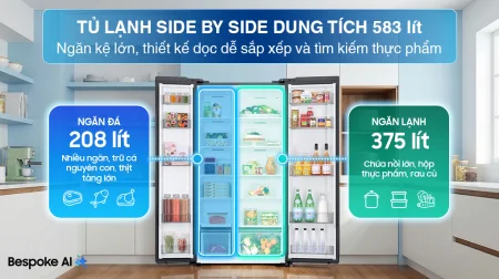 Tủ lạnh Samsung Inverter 583 Lít Side By Side RS57DG400EM9SV