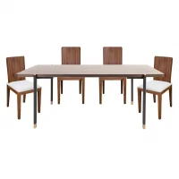 BỘ BÀN ĂN BOSA CP1710D-V71/SS4/SS7 200CM NÂU ĐẬM + 4 Ghế ăn Cino CPMK020 sồi đậm