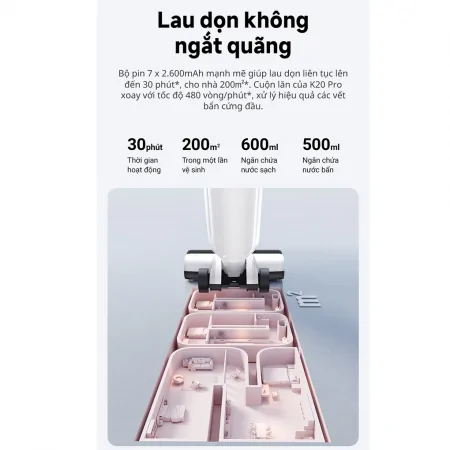 Máy Hút Bụi Lau Sàn Khô Và Ướt Đa Năng Dreame Mova K20 Pro 8