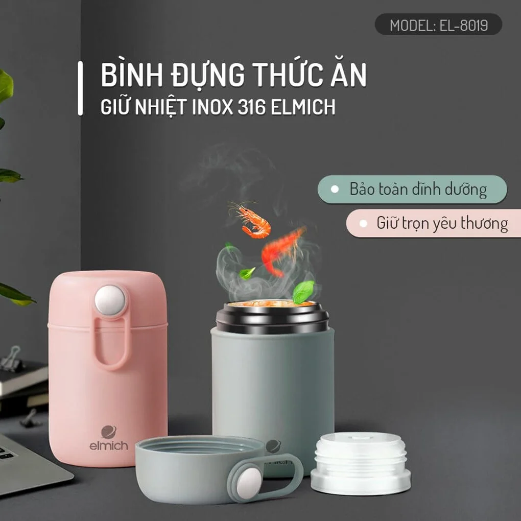 Bình Đựng Thức Ăn Giữ Nhiệt Inox 316 Elmich EL8019 5