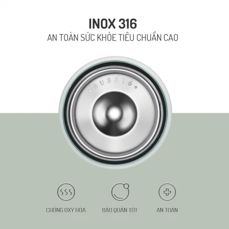 Bình Đựng Thức Ăn Giữ Nhiệt Inox 316 Elmich EL8019 7