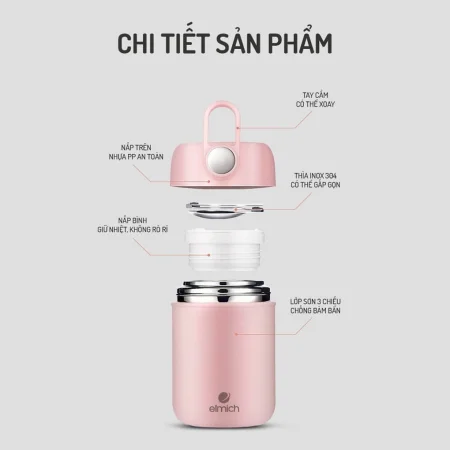 Bình Đựng Thức Ăn Giữ Nhiệt Inox 316 Elmich EL8019 9