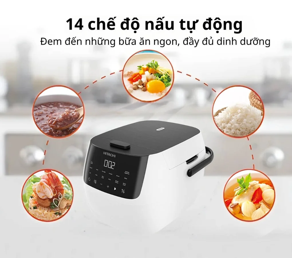 Nồi Cơm Điện Tử Hitachi RZ-R18XN-W 1.8 Lít 5