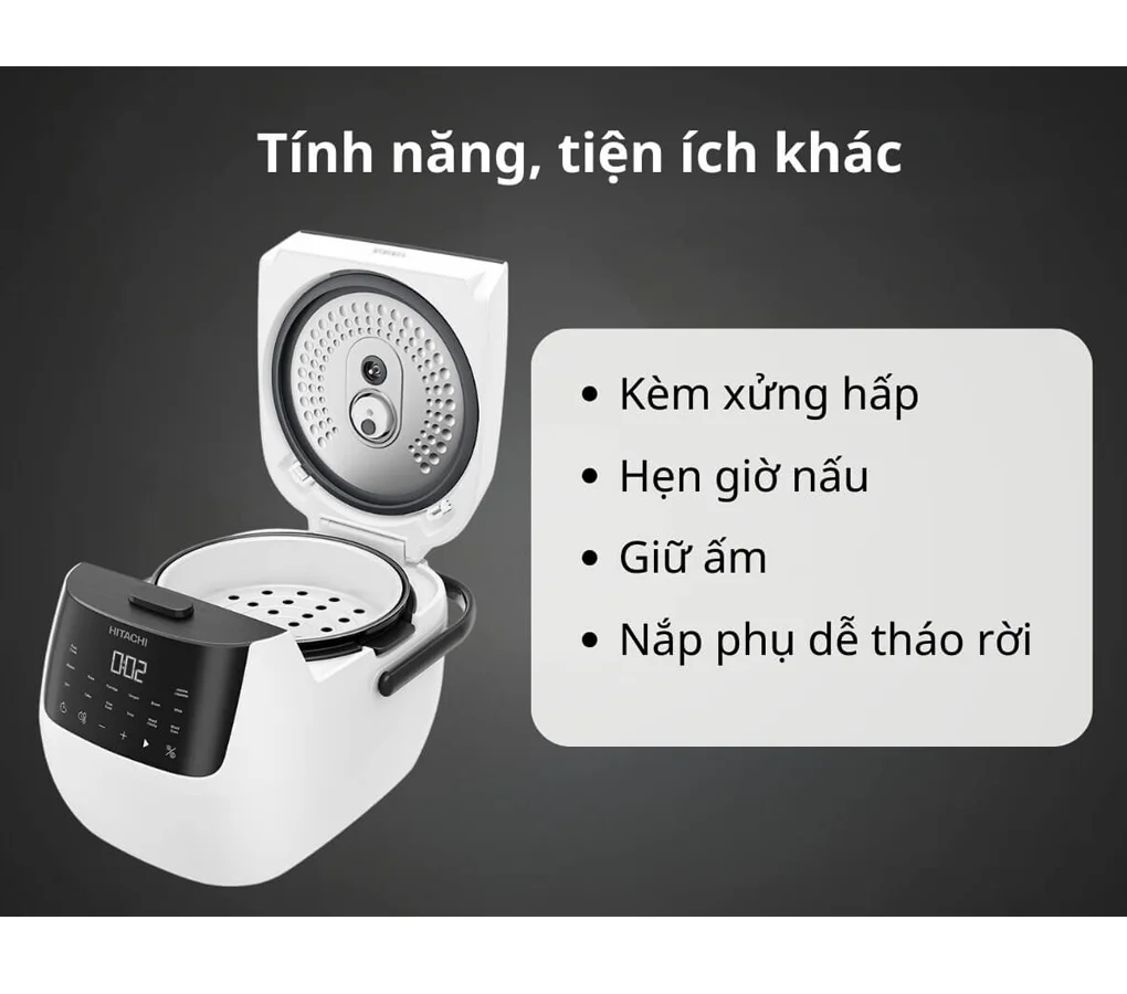 Nồi Cơm Điện Tử Hitachi RZ-R18XN-W 1.8 Lít 8
