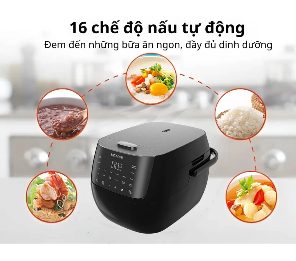 Nồi Cơm Điện Tử Hitachi RZ-S18VN-BK 1.8 Lít 6