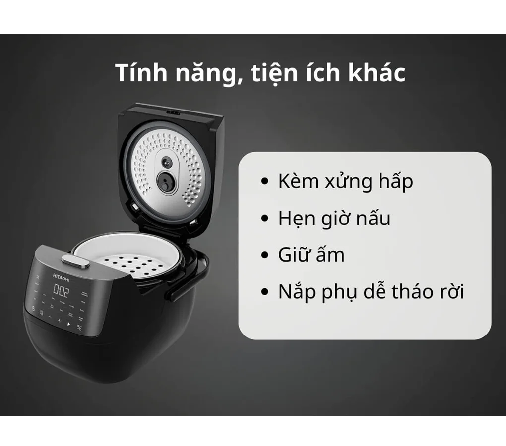 Nồi Cơm Điện Tử Hitachi RZ-S18VN-BK 1.8 Lít 9